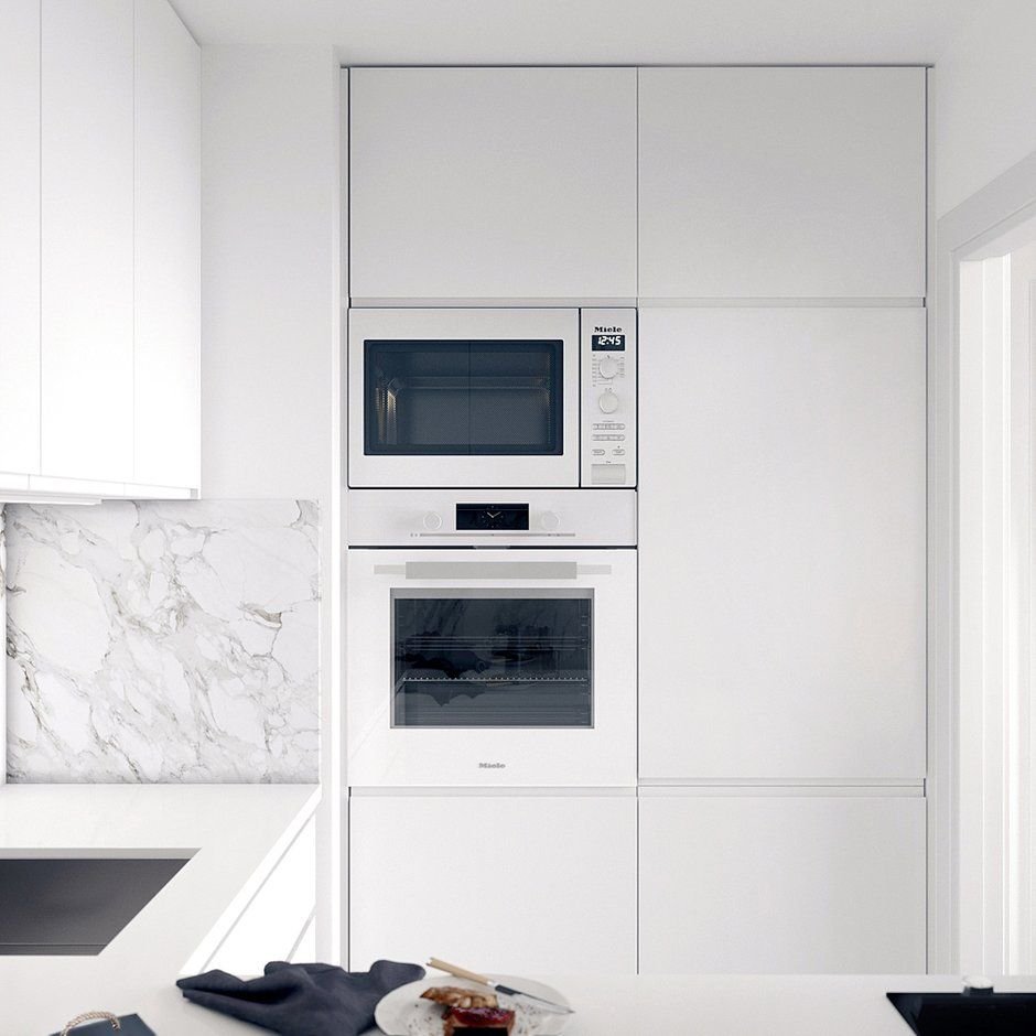 Встраиваемая микроволновка в интерьере