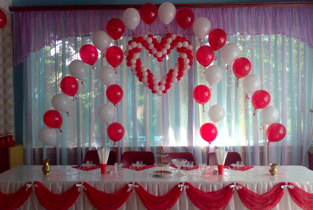 Фото украшение зала шарами на свадьбу фото своими руками