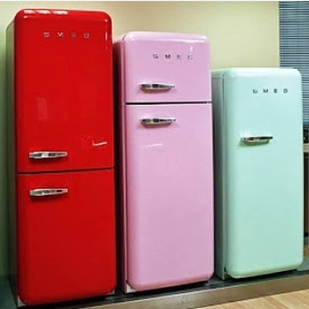 бирюзовый холодильник в интерьере