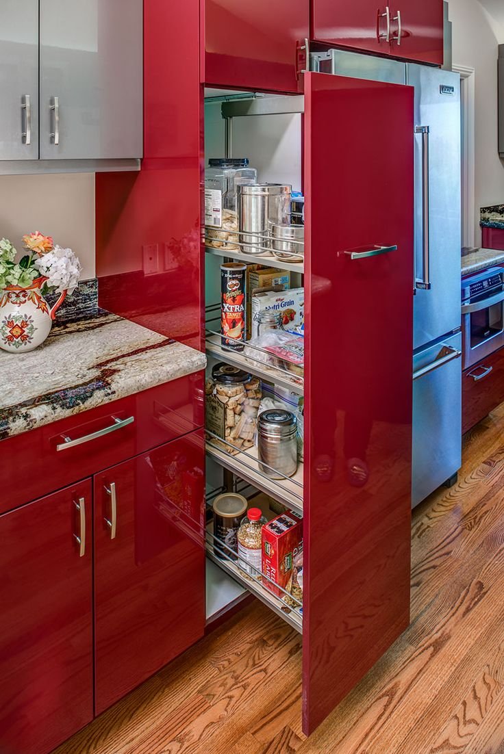 Холодильник Смег ретро красный интерьер