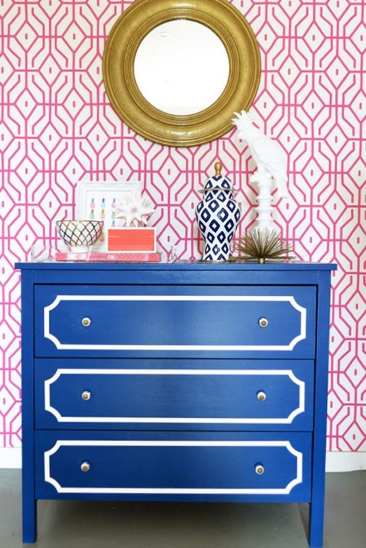 Декор мебели розовый и синий