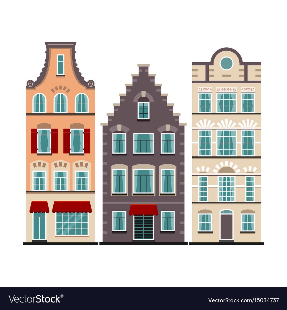 Домики в голландском стиле вектор