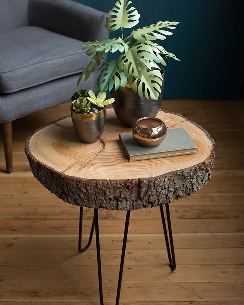 Декоративный столик из спила дерева