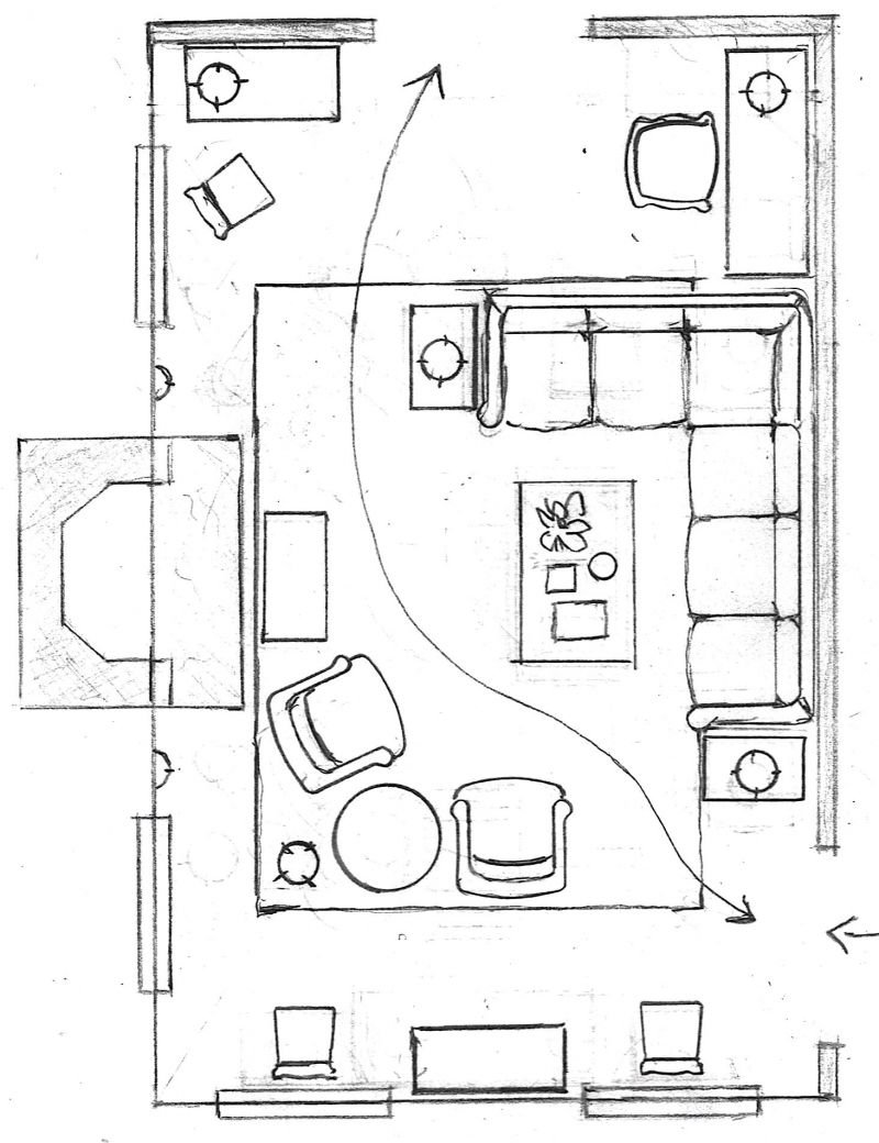Схематический план комнаты