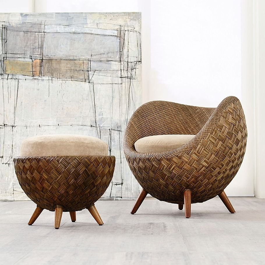 Плетеное дизайнерское кресло