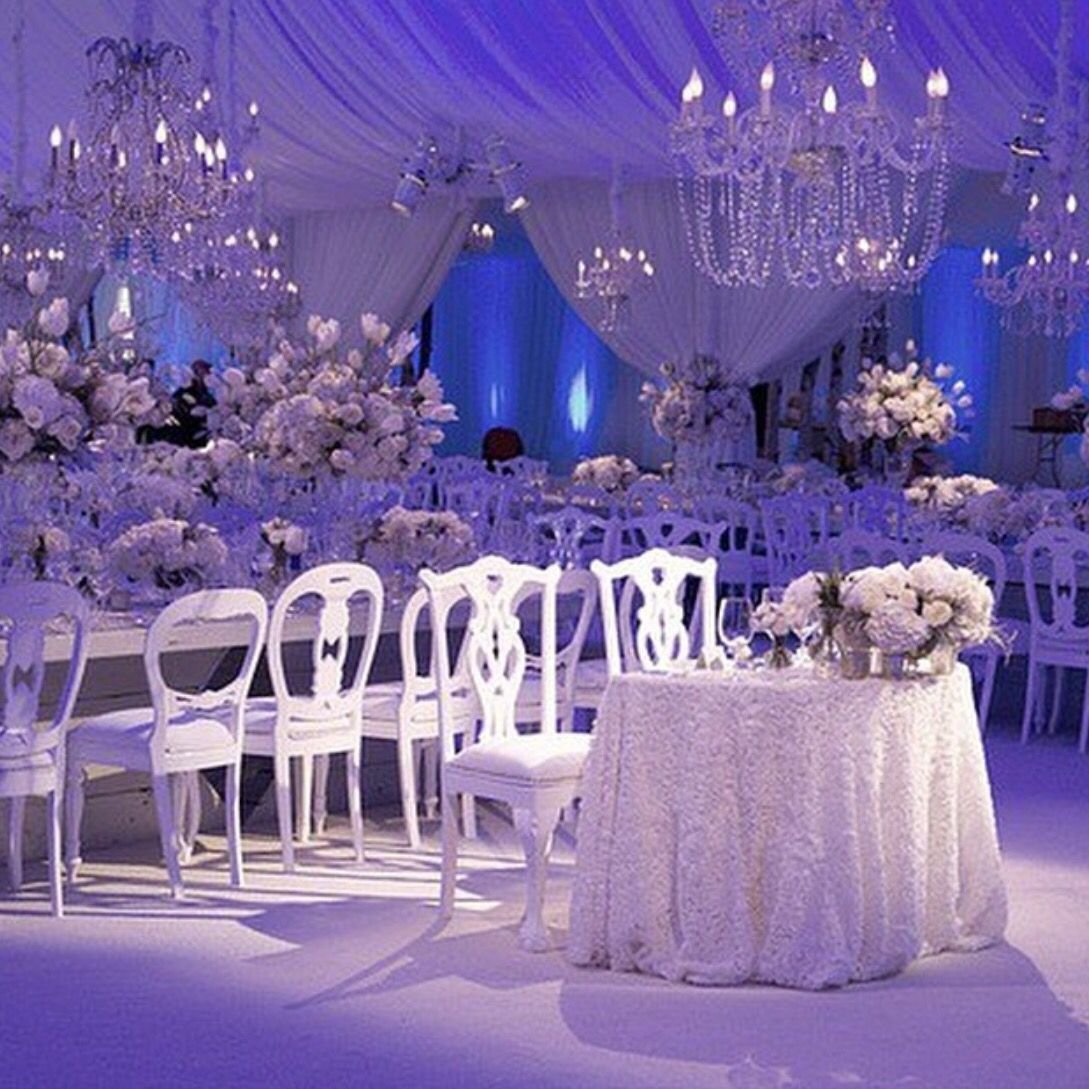 Украшение свадебного зала в зимнем стиле