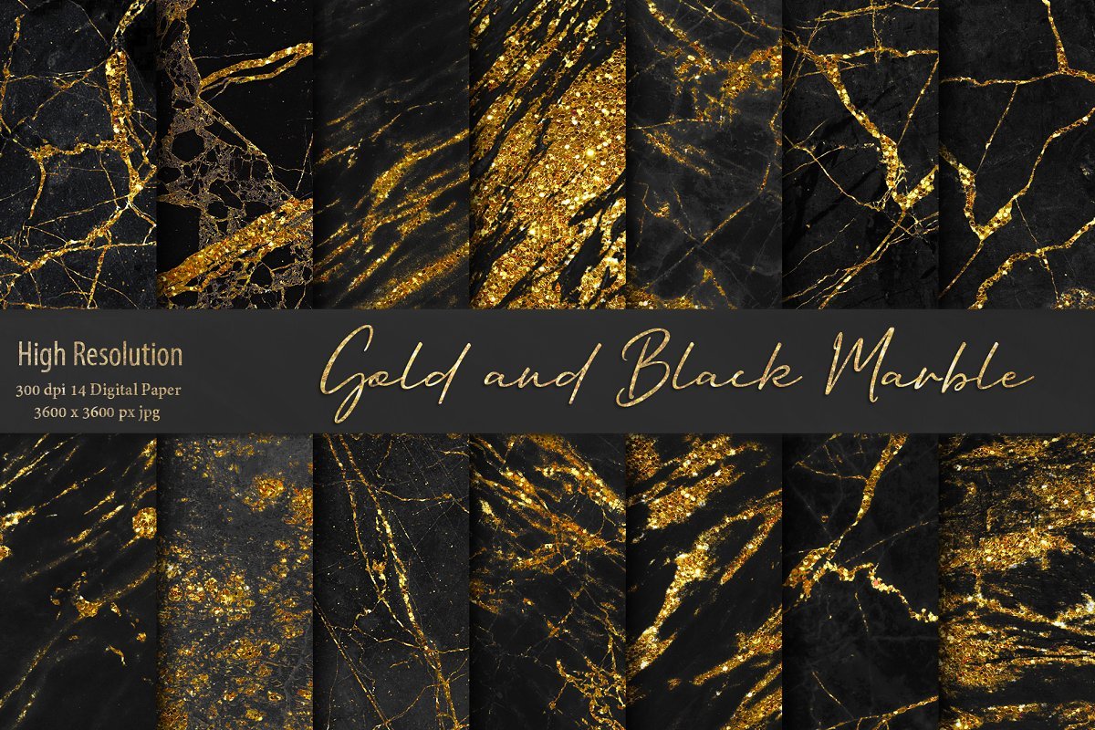 Мрамор Black and Gold текстура