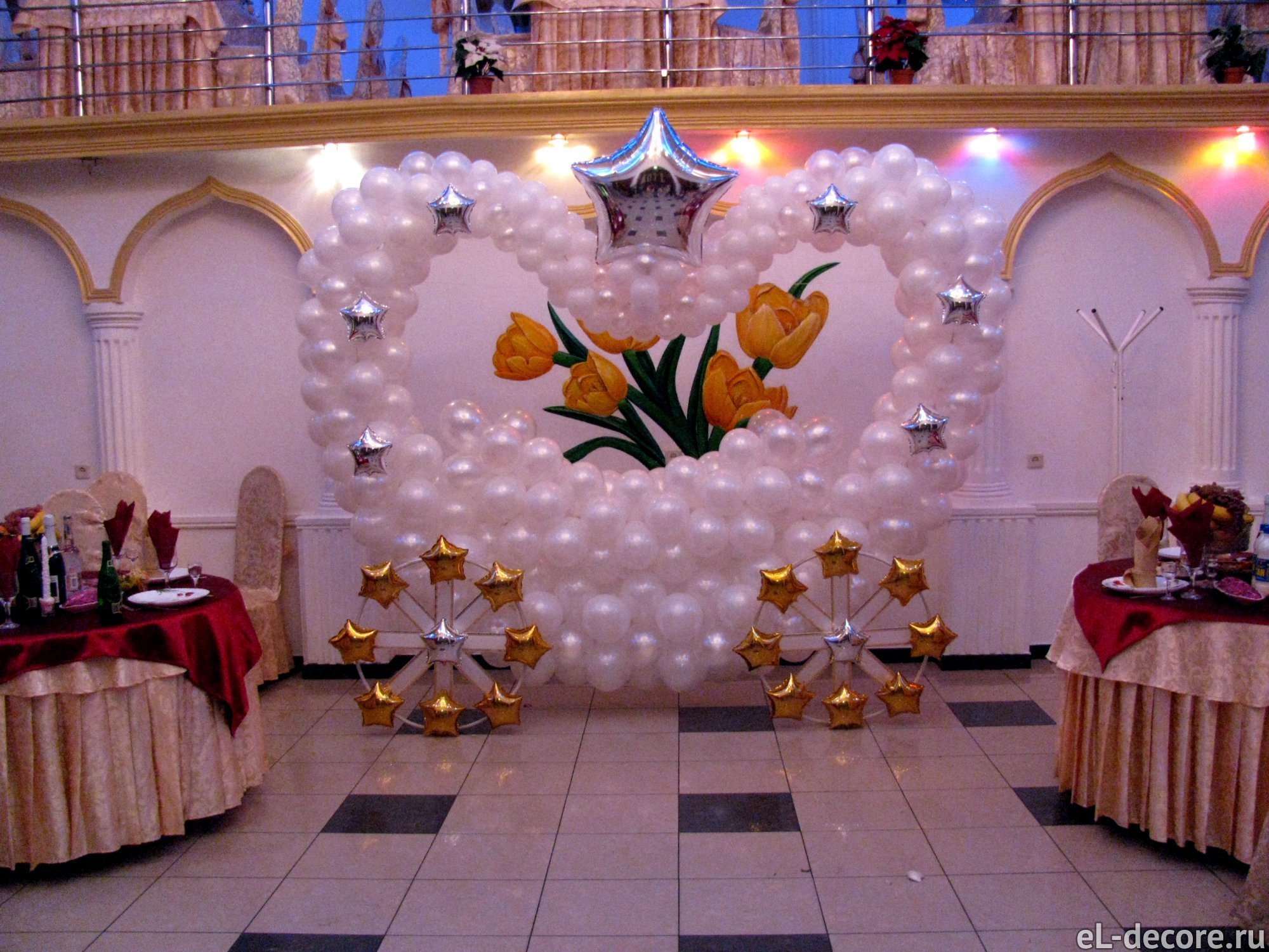 оформление зала для жемчужной свадьбы