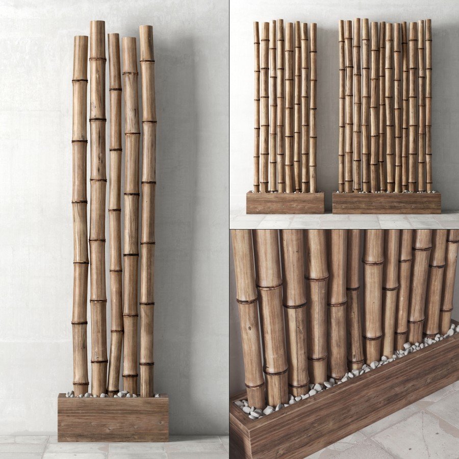 бамбуковые палки в интерьере