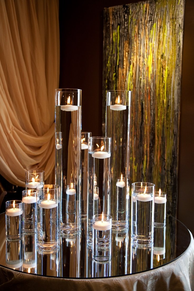 Стеклянные вазы для свечей