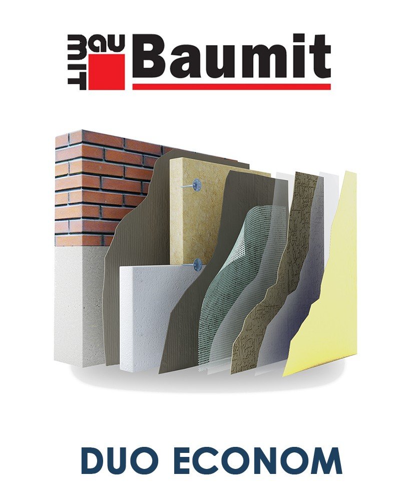 Штукатурный фасад Rockwool слои