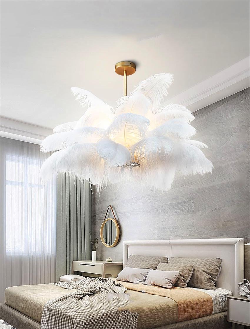 Люстра Guang White Feather Chandelier