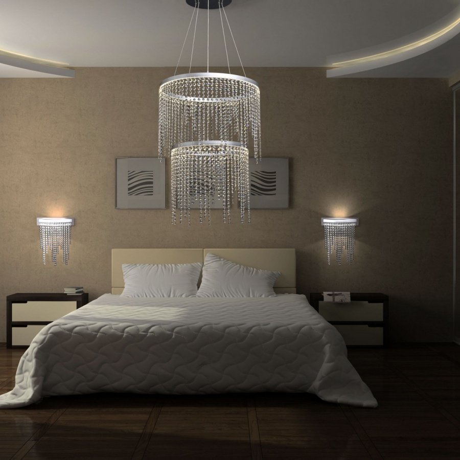 Точечные светильники в спальне