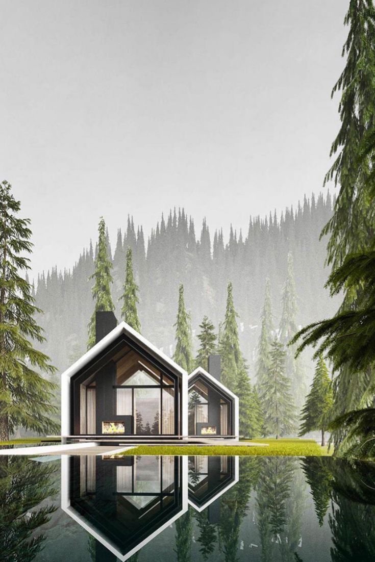 Прозрачный дом в лесу