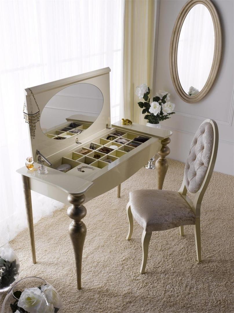 Туалетный столик Dressing Table & Stool Set Makeup Vanity led Mirror Organizer Drawers Wood Desk