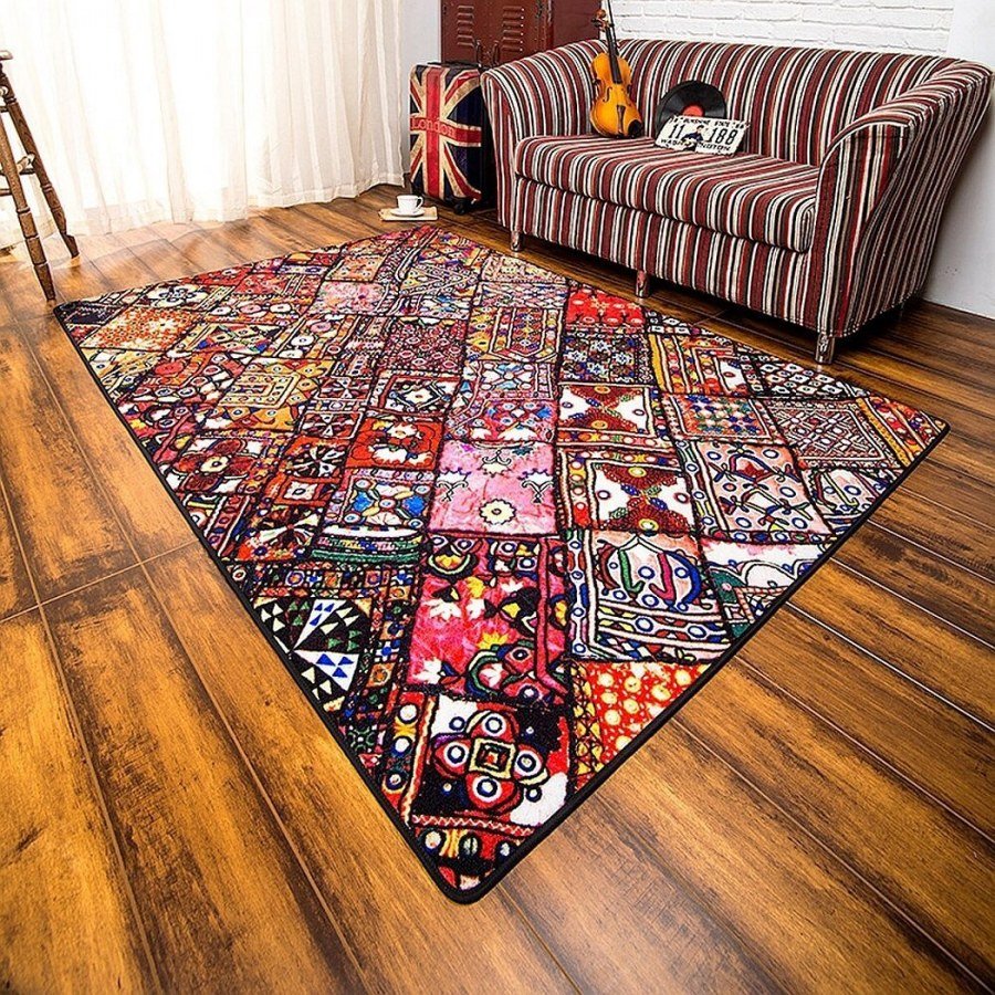Коврик из лоскутков ткани