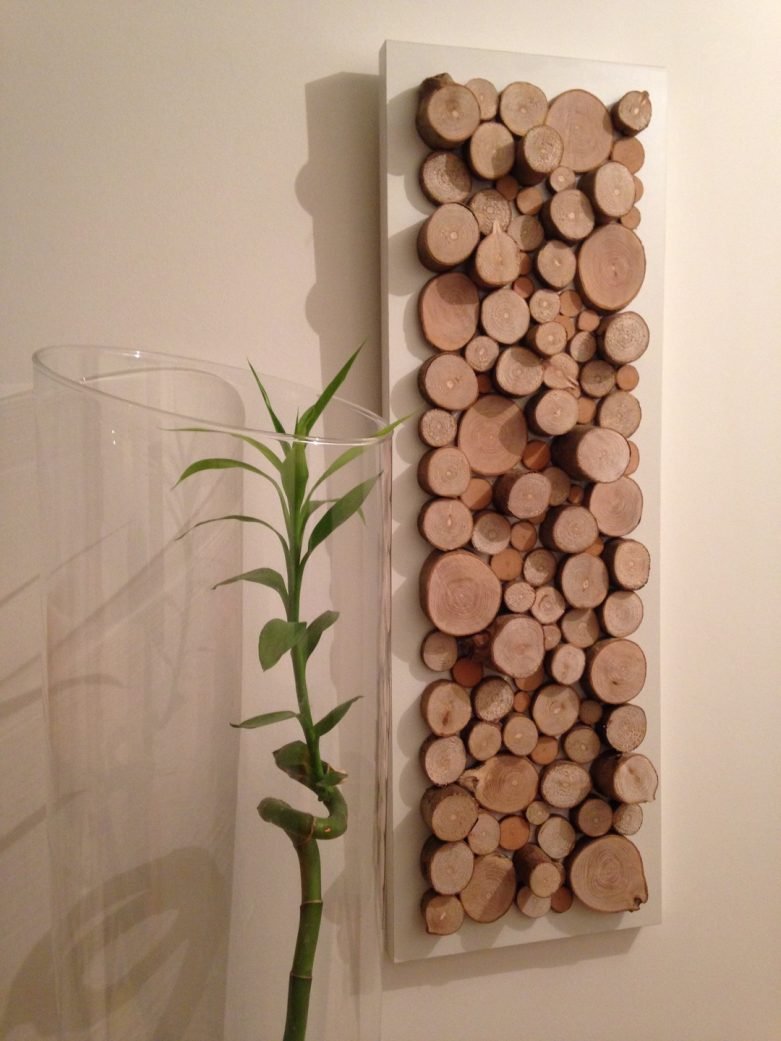 Подставка для цветов из спилов дерева