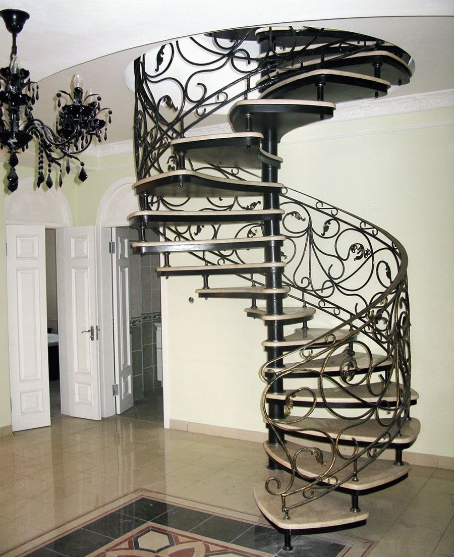 Полувинтовые кованые лестницы