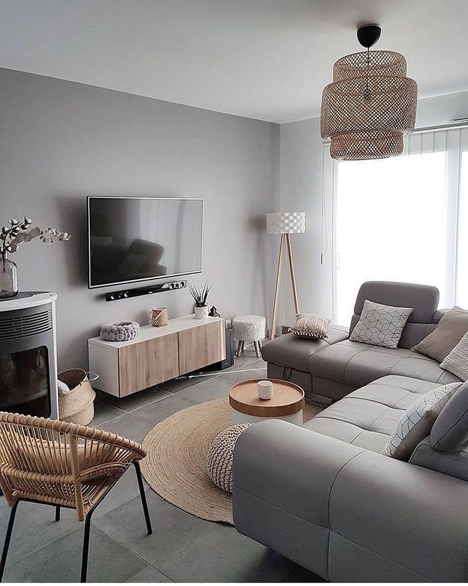 Гостиная в серых тонах