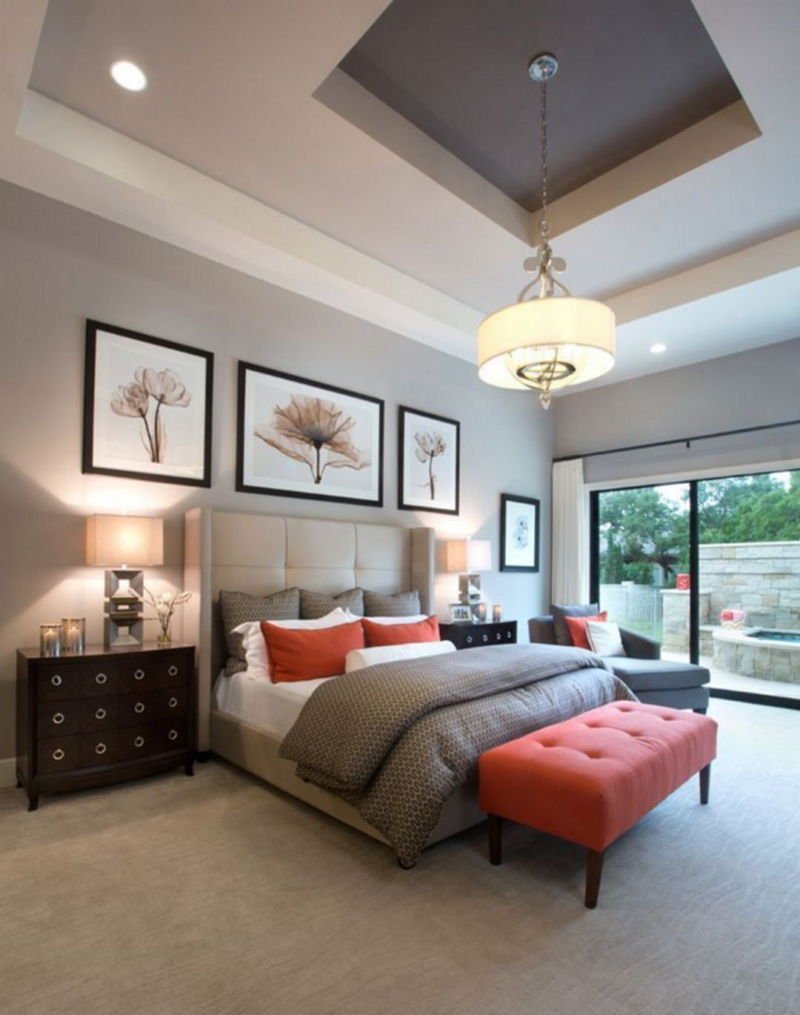 Стильный потолок в спальне