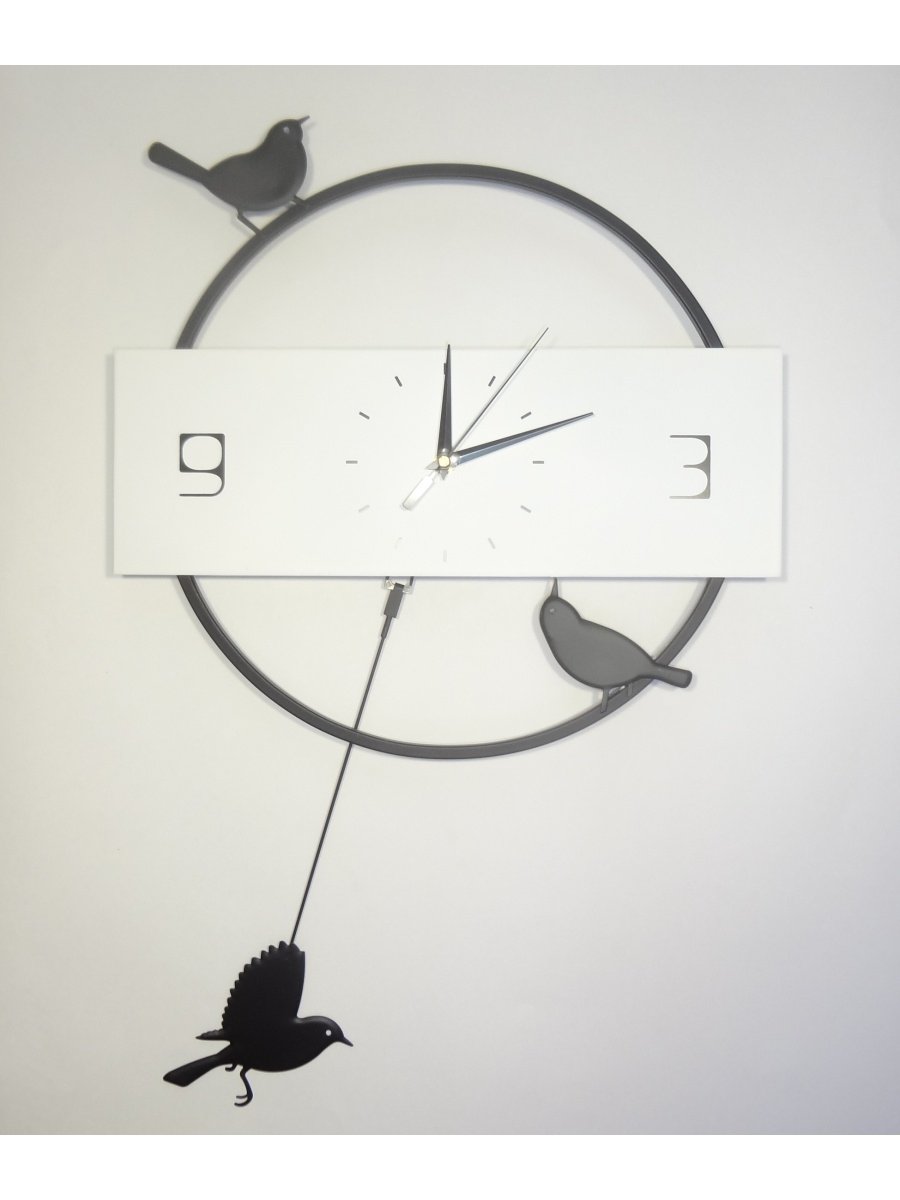 Часы для гостиной современные настенные с птичками