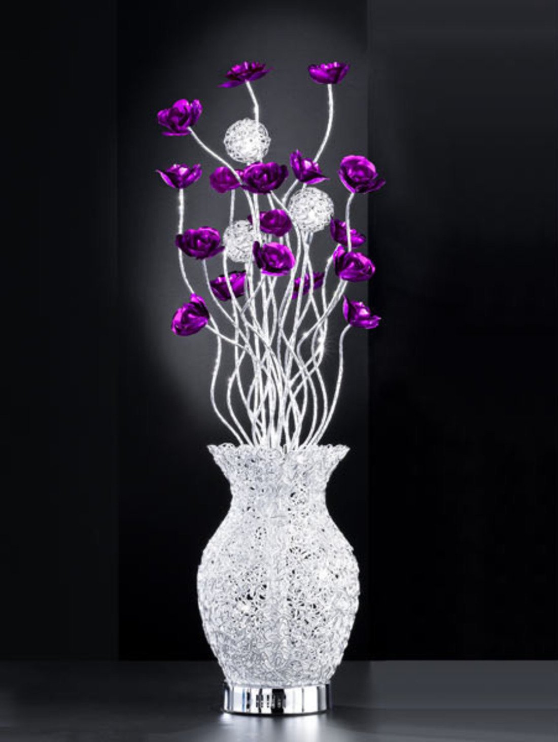 Напольная ваза светильник с цветами (69 фото)