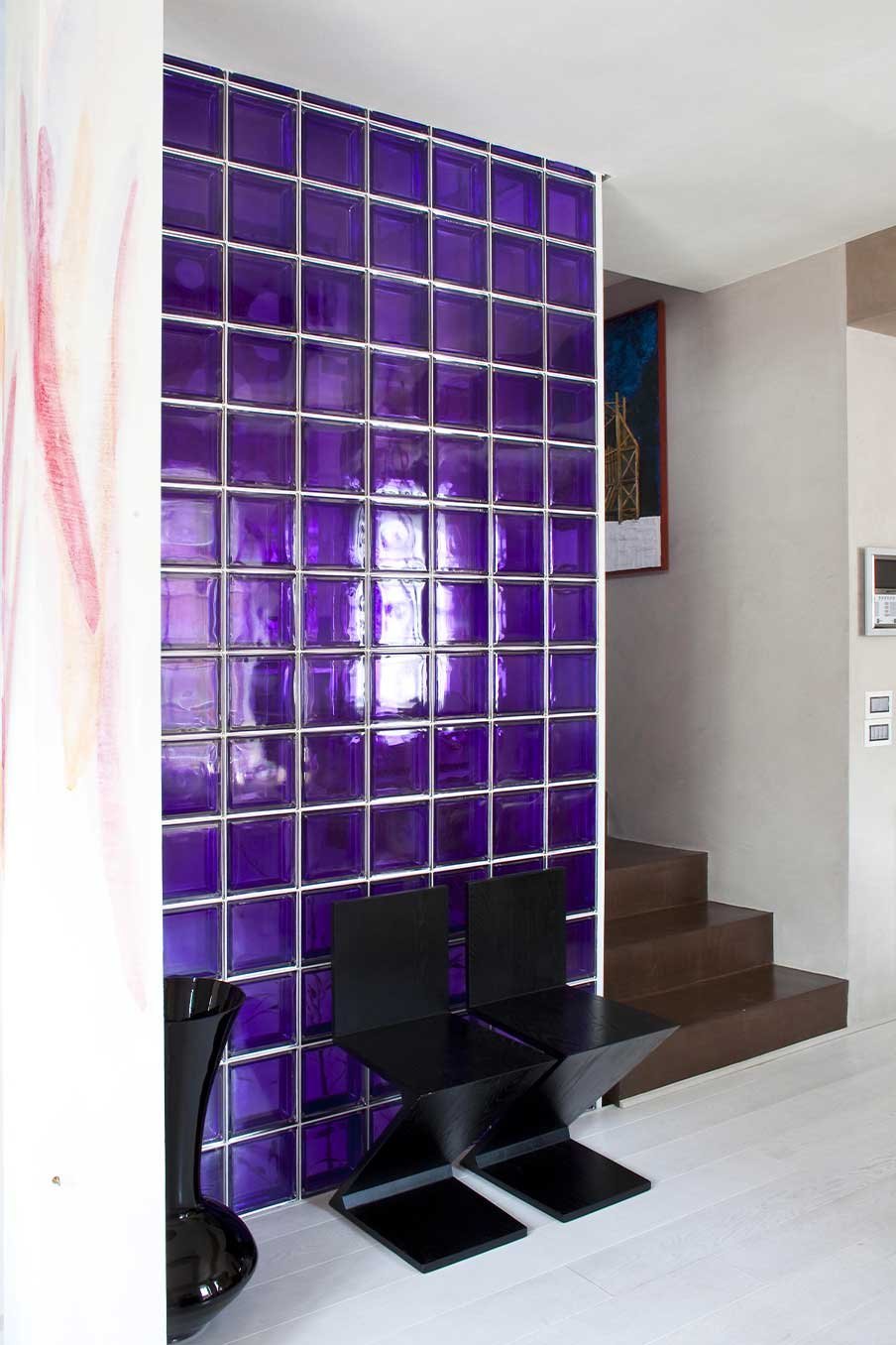 Стеклоблоки в бане перегородка