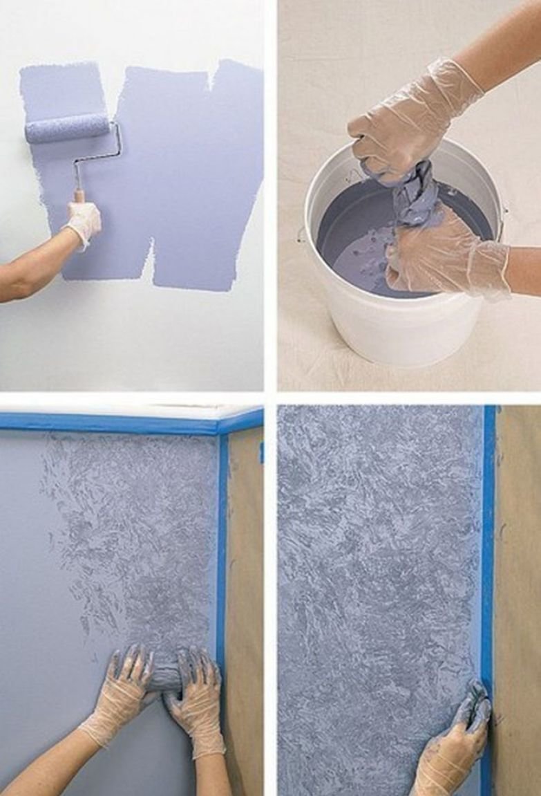 Покрасить стену с помощью малярного скотча