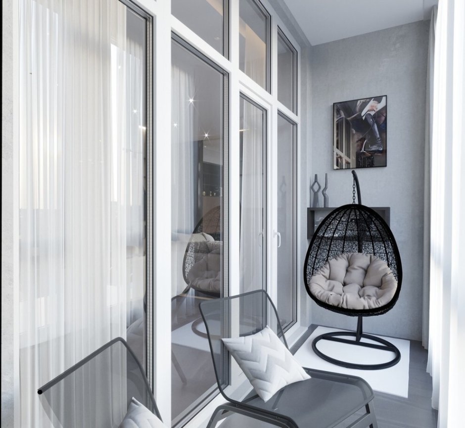 Подвесное кресло в спальне