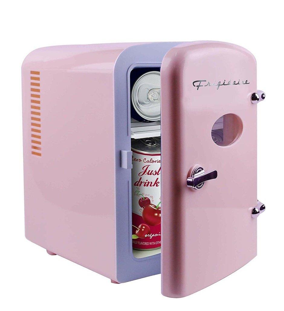 White Retro Mini Fridge with Freezer