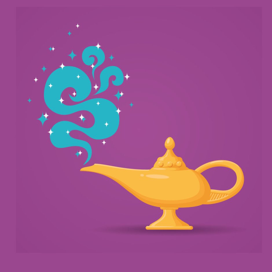 Aladdin Lamp vector Sketch