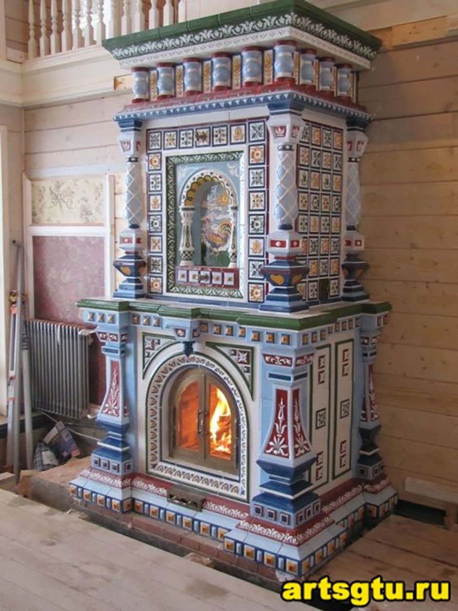 Печь-голландка с изразцами