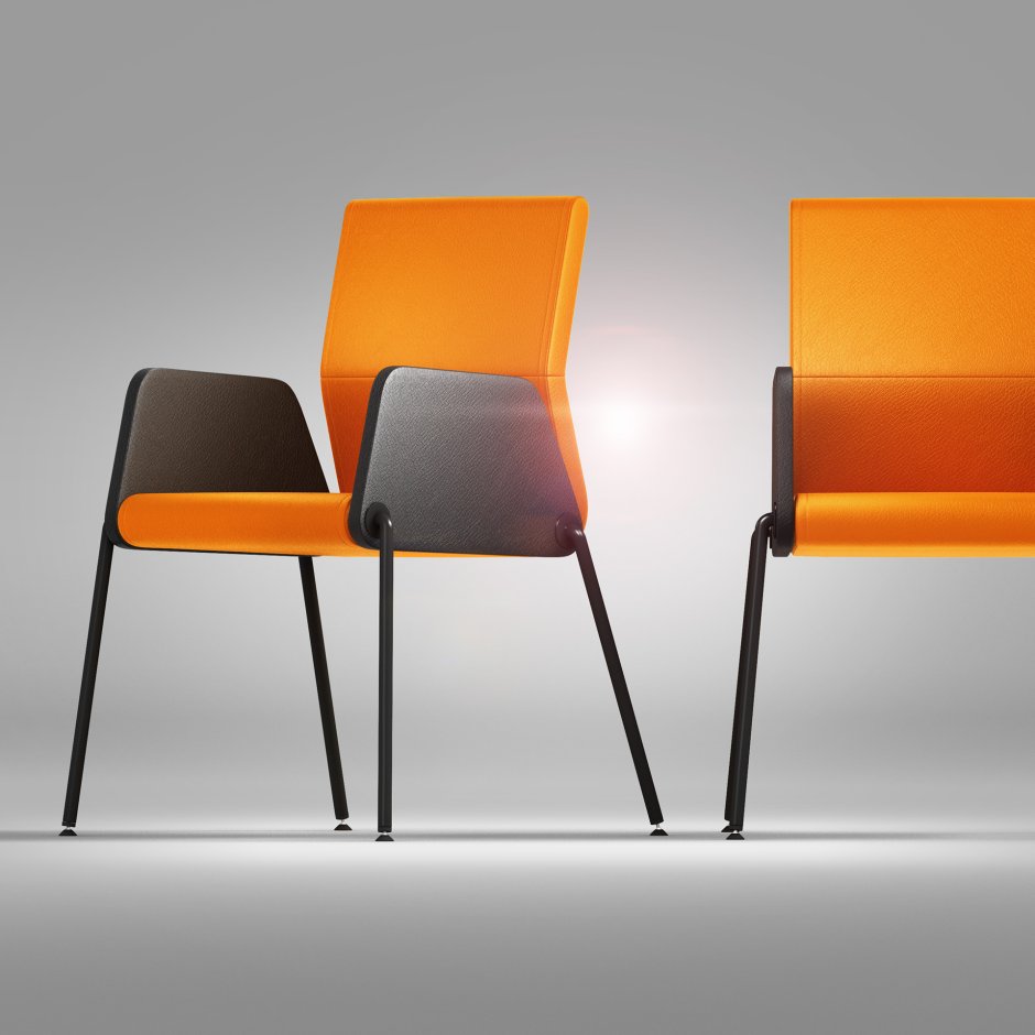 Оранжевые стулья в интерьере