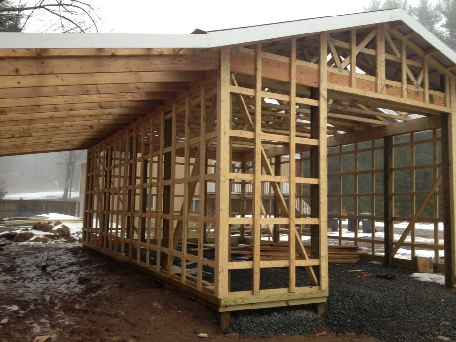 Современный навес для машины