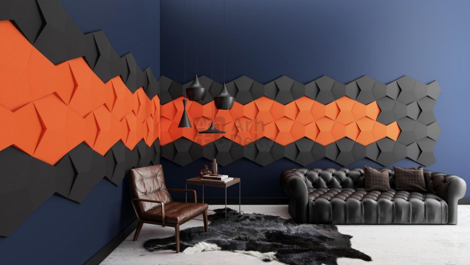 Гипсовая 3d панель «Пента»