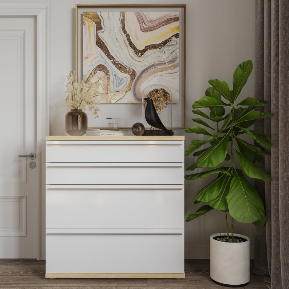 Орнета лазурит дуб комод молочный