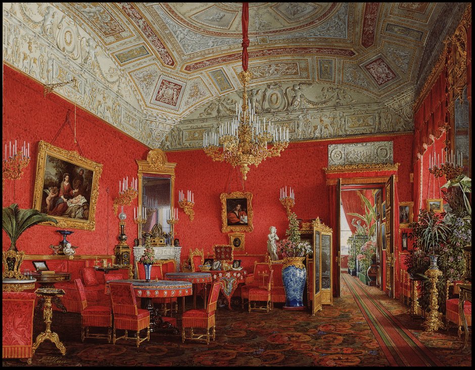 Эдуард Петрович ГАУ (1807-1887) - интерьеры зимнего дворца.