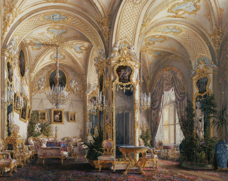 Эдуард Петрович ГАУ (1807-1887) - интерьеры зимнего дворца.