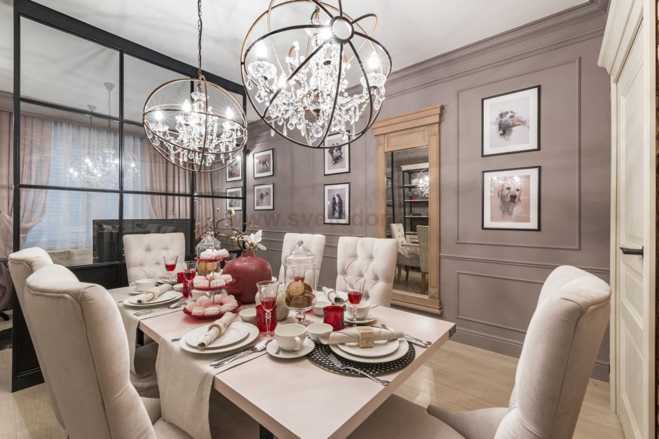 Люстры Майтони в интерьере кухни