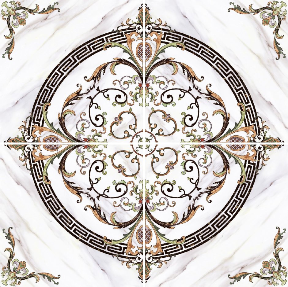 Infinity Ceramic Tiles Valentino Chiaro Roseton Chiaro 120х120
