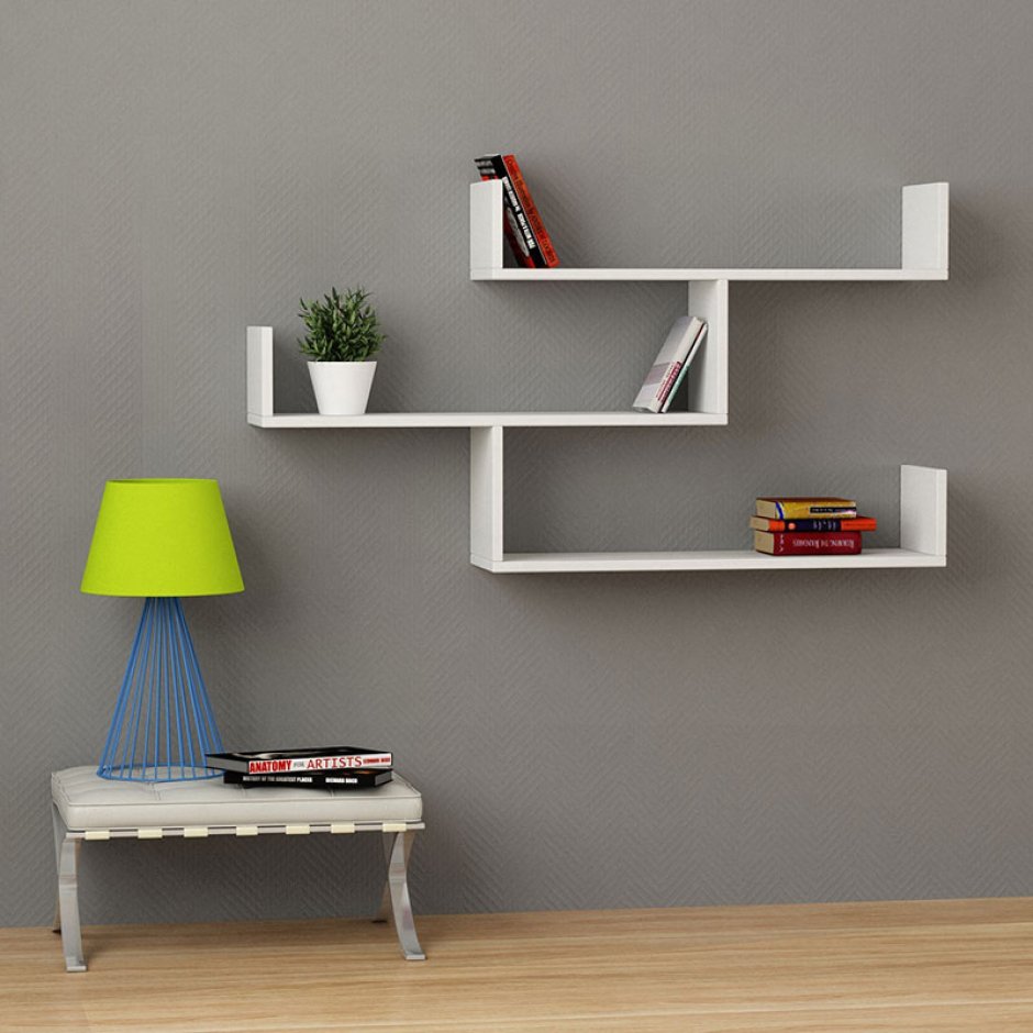 Полка "Wall Shelf-s (bas WL-001)" белая