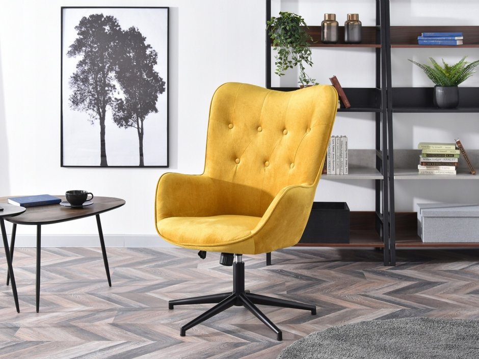 Кресло серо желтое