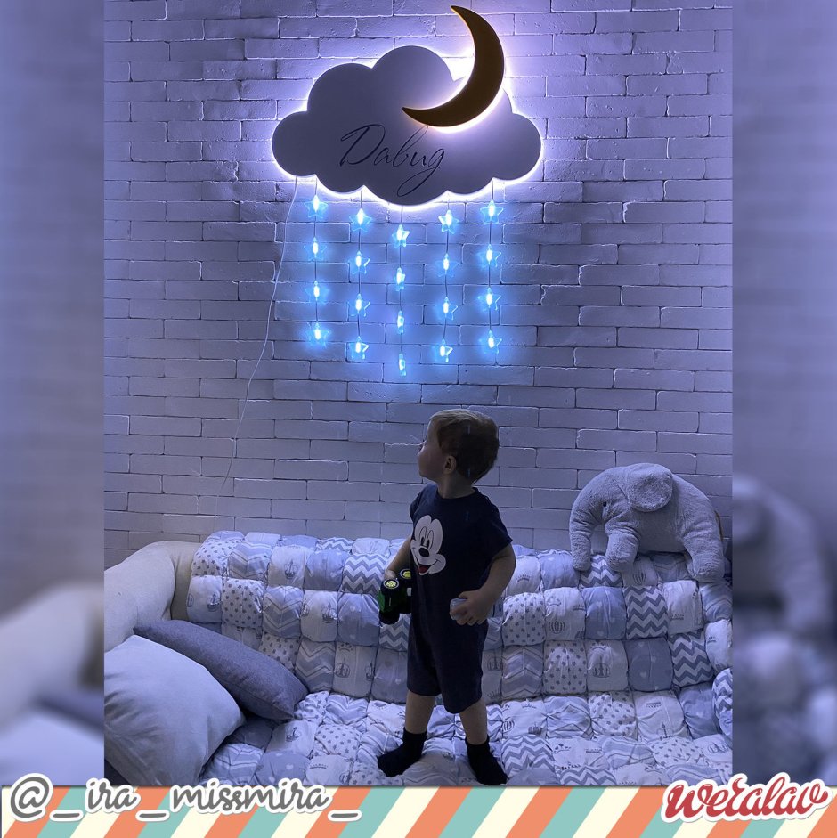 Детский светильник ночник облачко