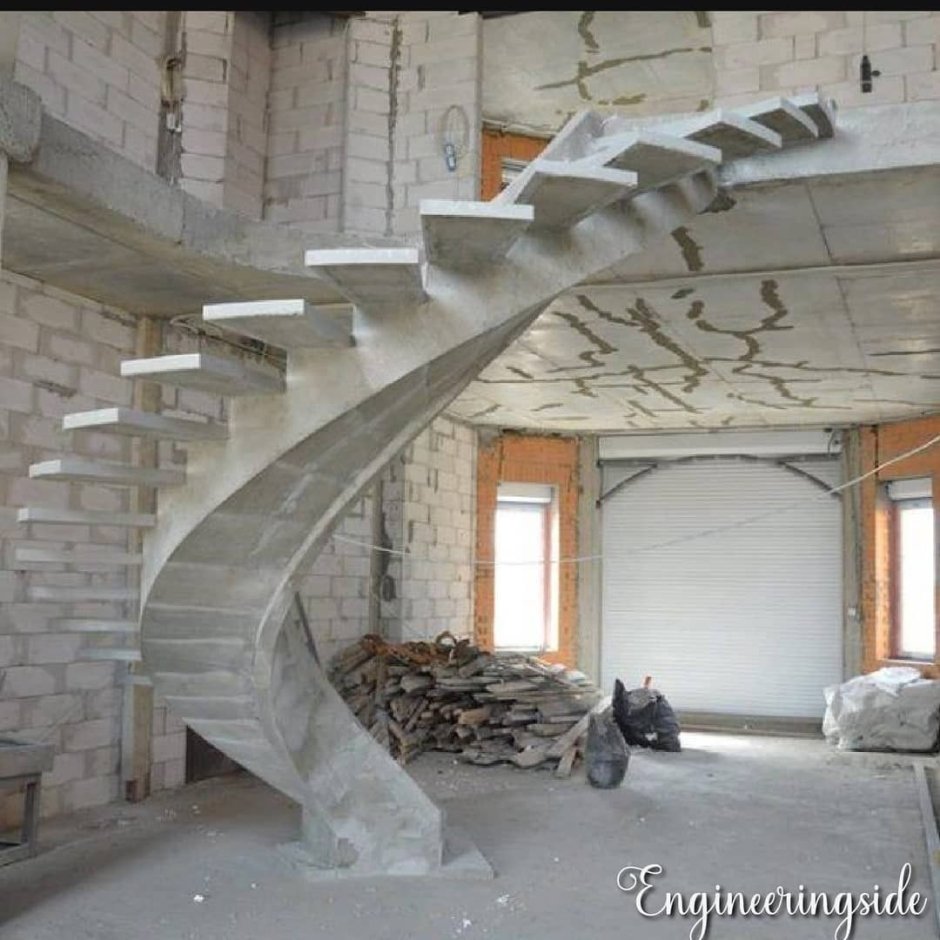 Бетонная лестница в стиле лофт