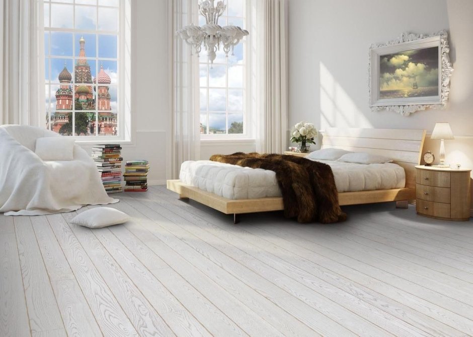 Паркетная доска Polarwood дуб Elara White Matt Space