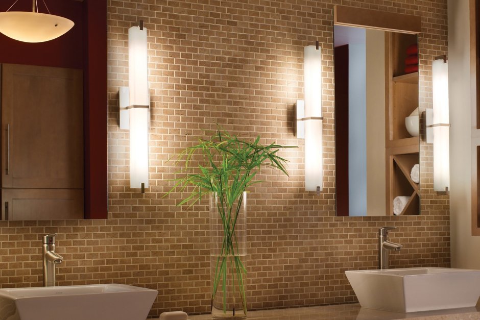 Настенные светильники для ванной в интерьере