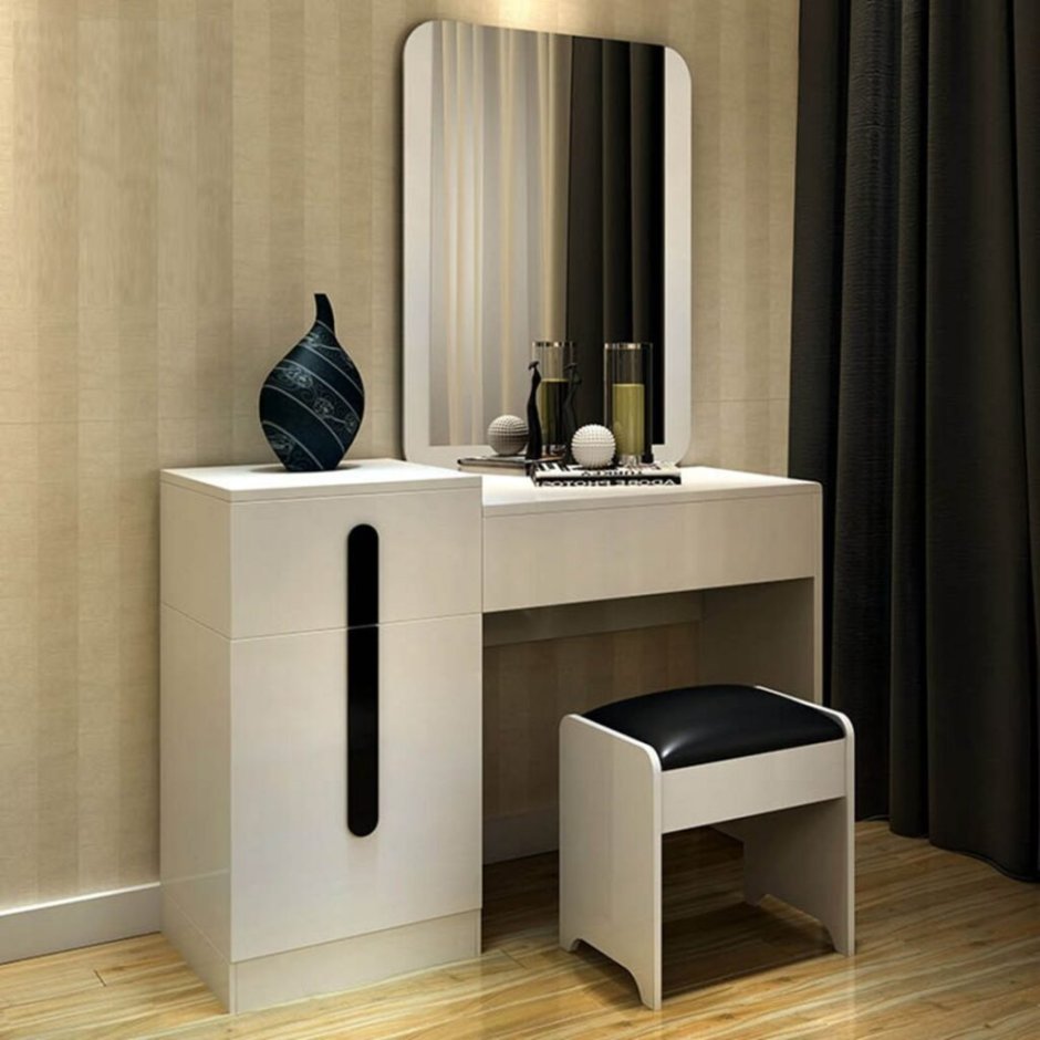 Нежная спальня дизайн с туалетным столиком