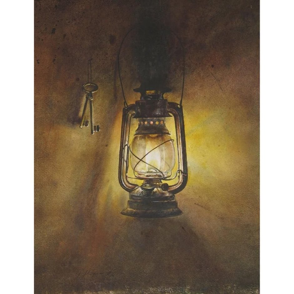 Керосиновая лампа в живописи