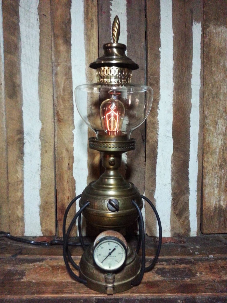 Steampunk лампа керосиновая