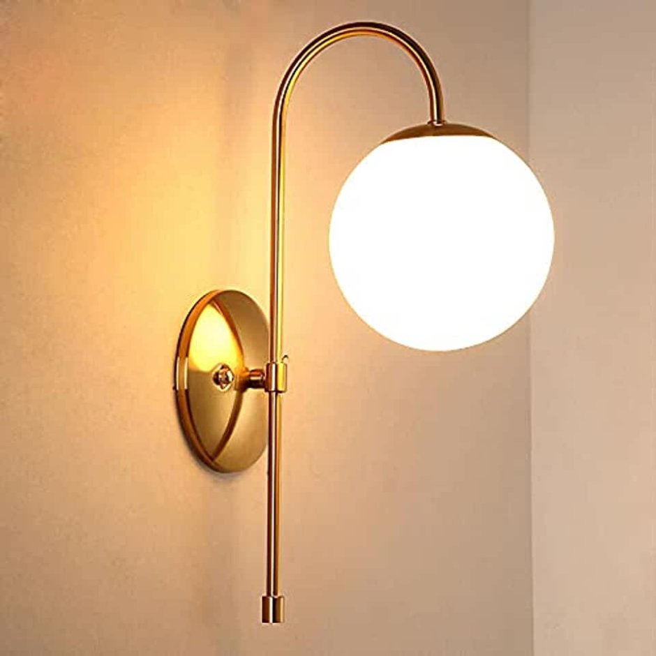 Светильник Post Modern Gold Wall Lamp led Mirror Wall Light Glass lampshade Sconce